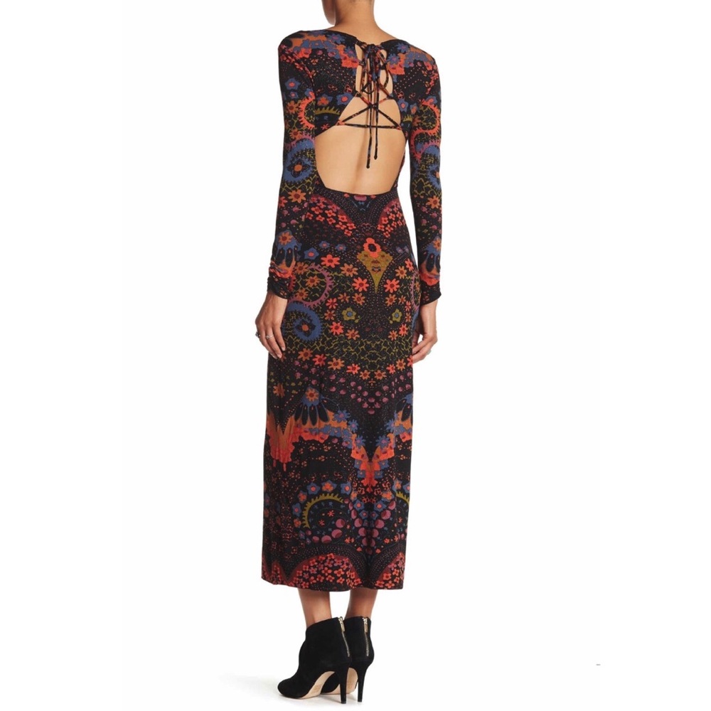 Free People Far Out Black Combo Maxi Dress Size: L - Picture 2 of 10